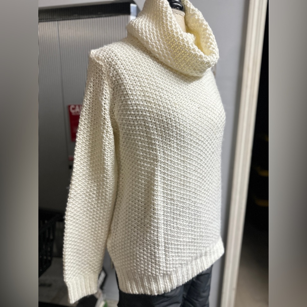 Forever 21 Cream Cowl Neck Sweater with Chunky Knit